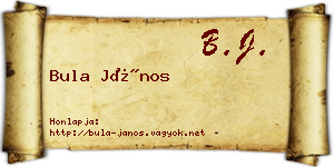 Bula János névjegykártya